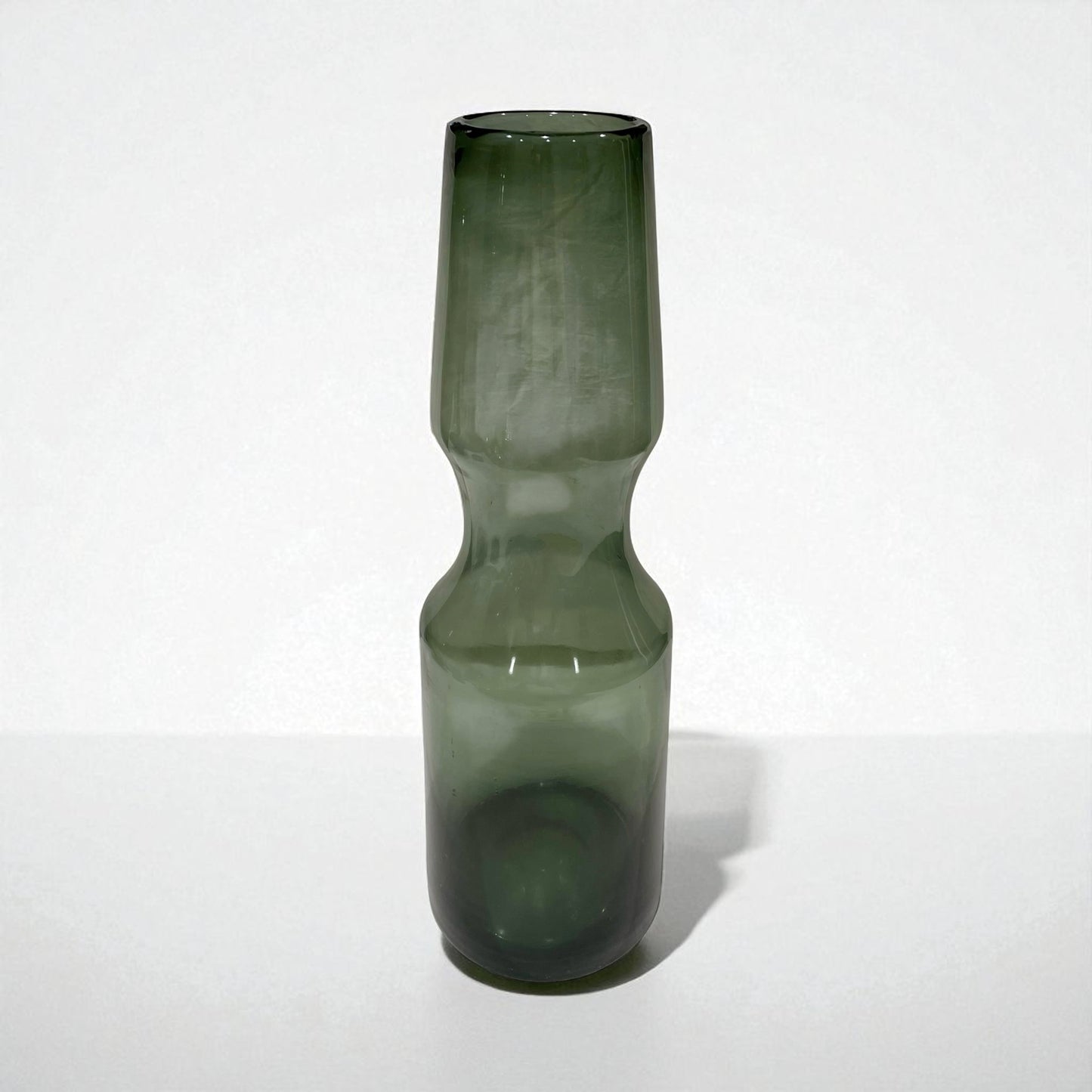 Tall Modern Handblown Smoke Glass Vase