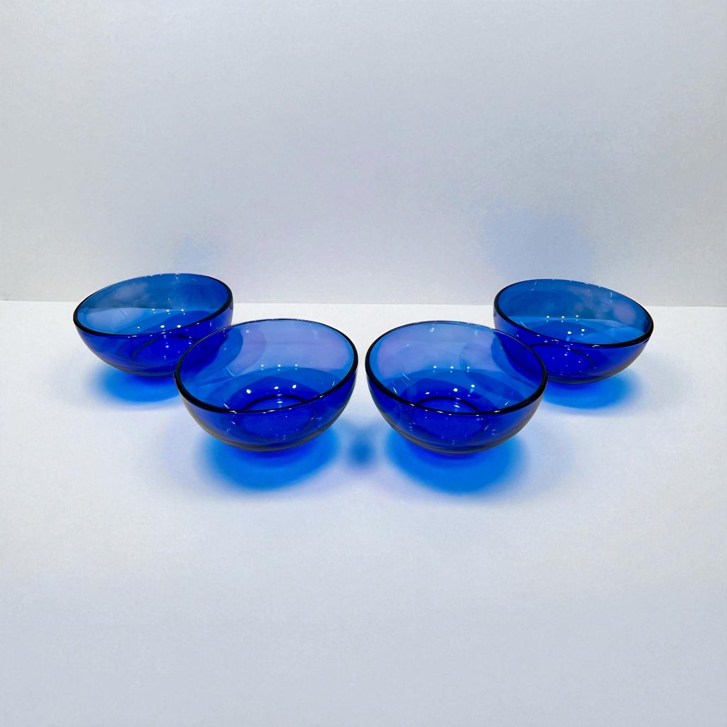 Set of 4 Mexico Cobalt Blue Glass Bowls