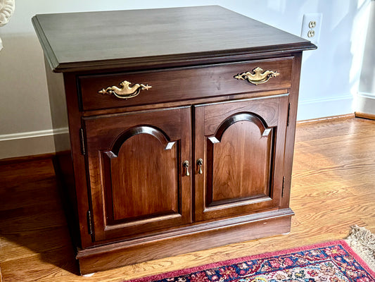 Ethan Allen Cherry Cabinet / Nightstand with Arched Panel Doors