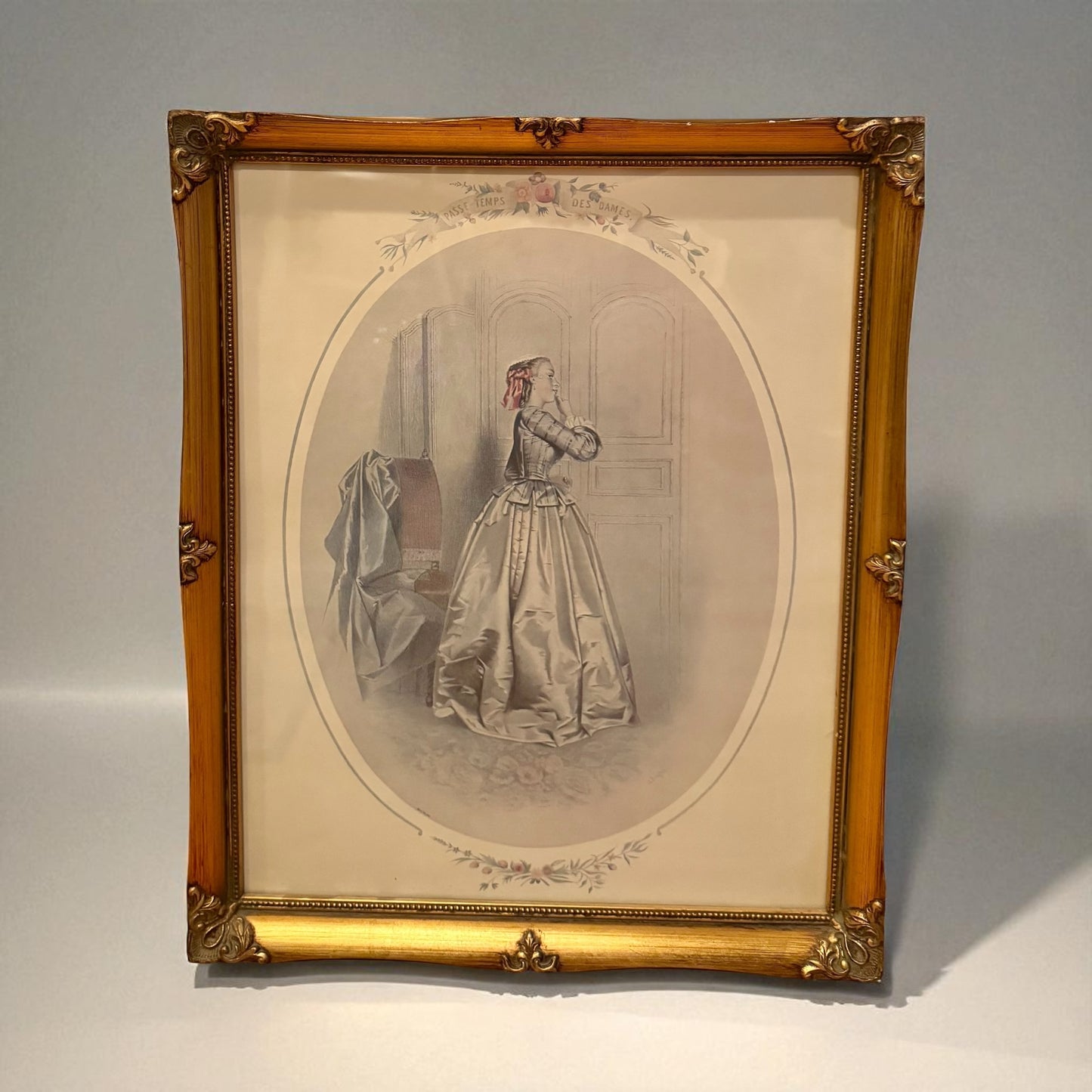 PAIR of VTG Passe Temps Des Dames Prints in Gilded Frames