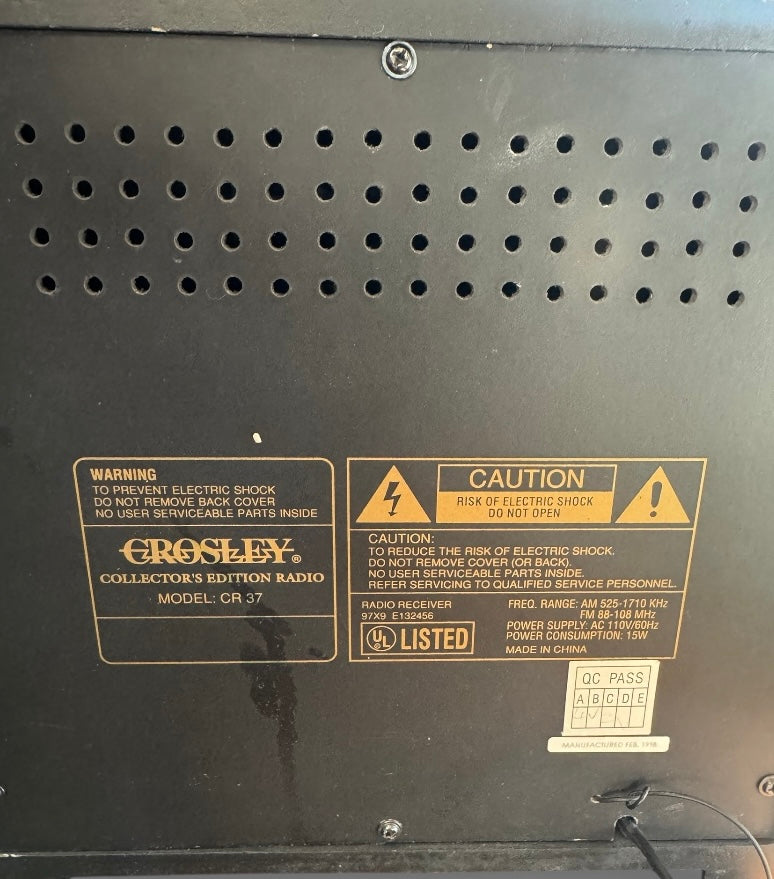 Vintage Crosley CR-37 Art Deco Bluebird Mirror Radio/Cassette Player