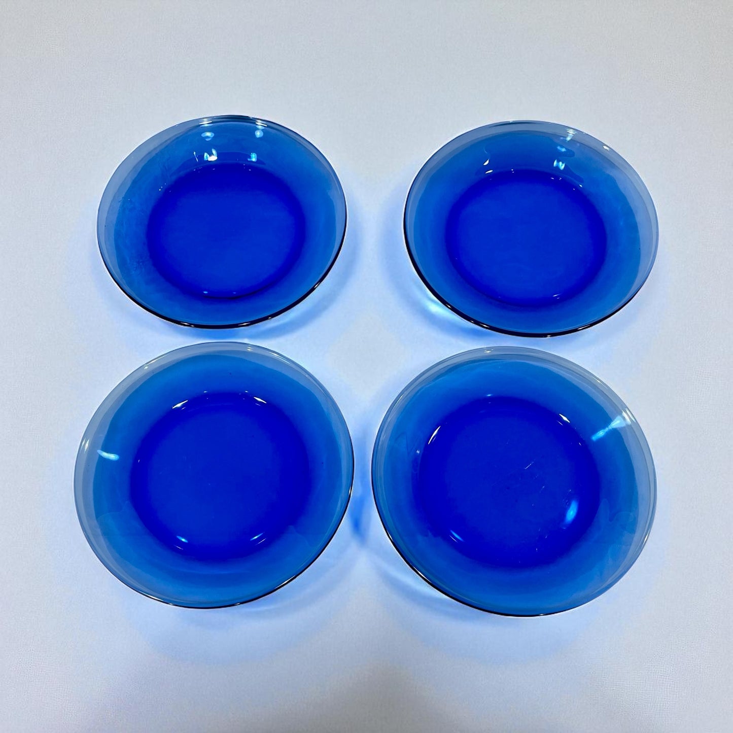 Set of 4 Mexico Cobalt Blue Glass Bowls