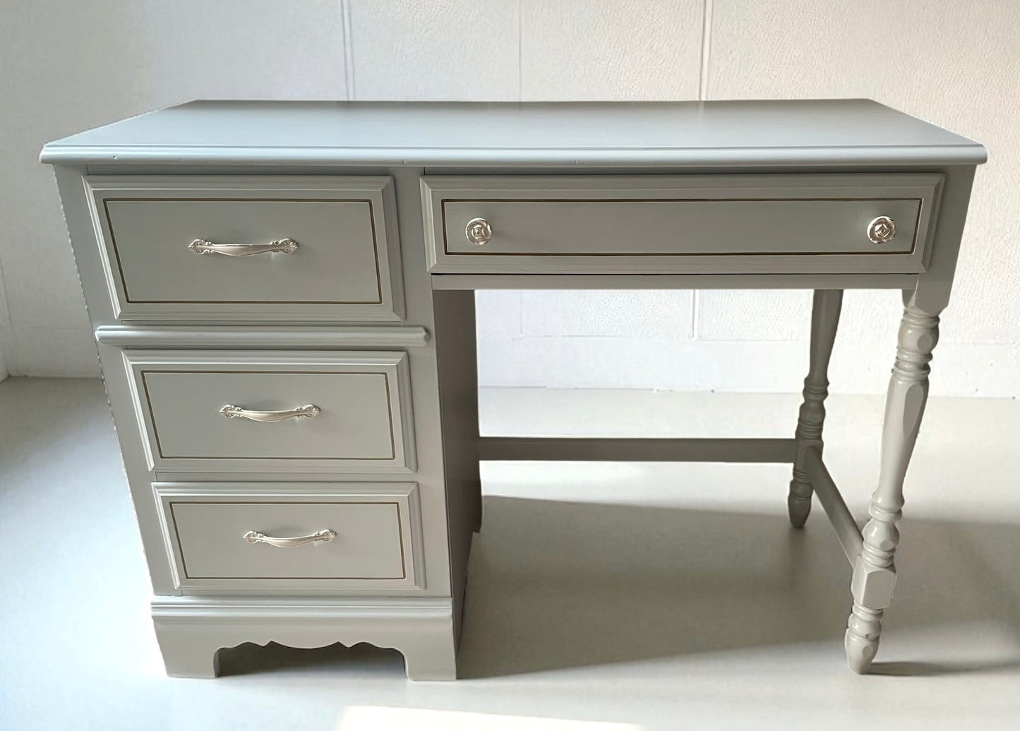 Vintage Light Blue Handpainted Small Desk