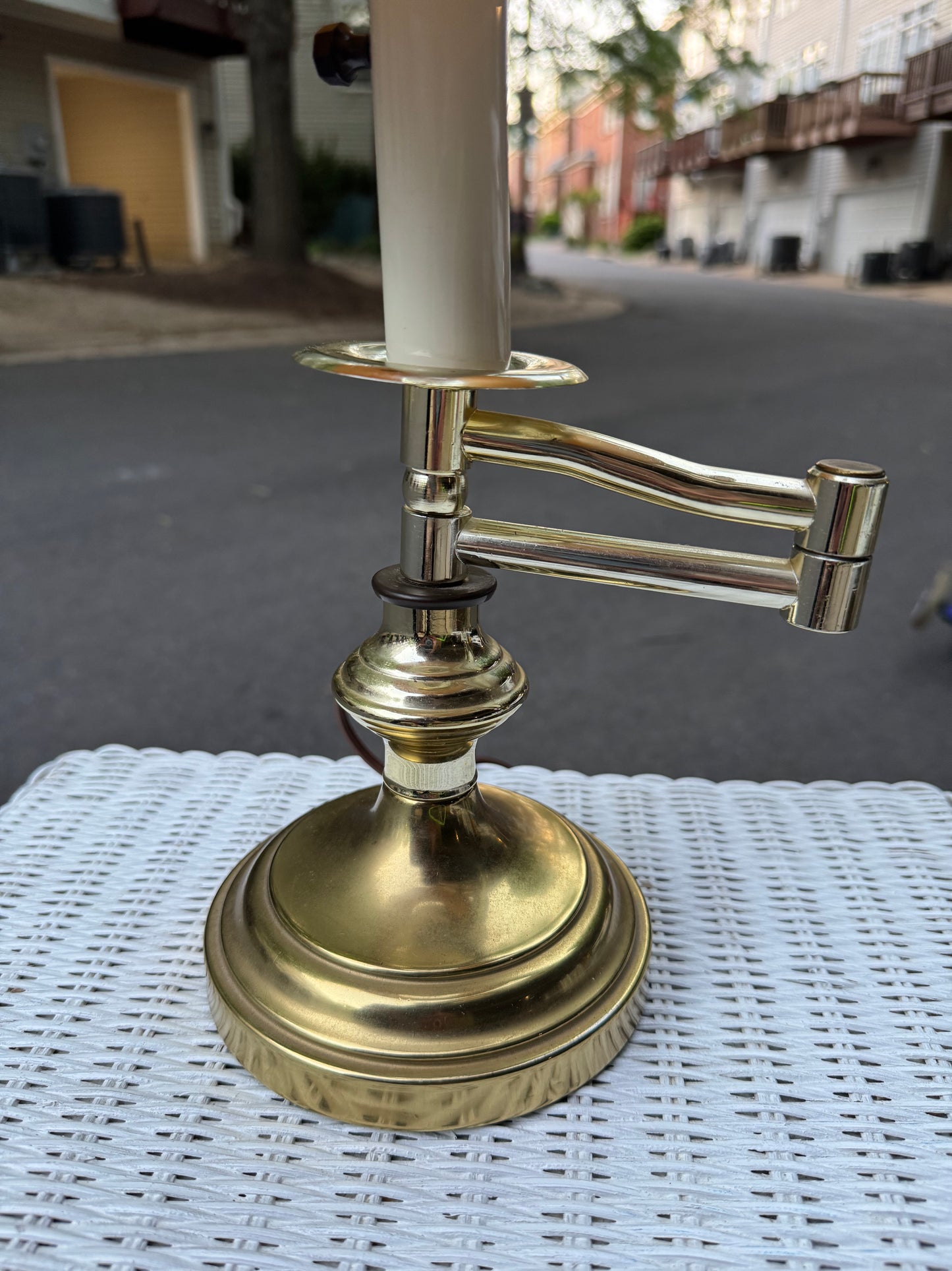 Mid Century Brass Swing Arm Lamp