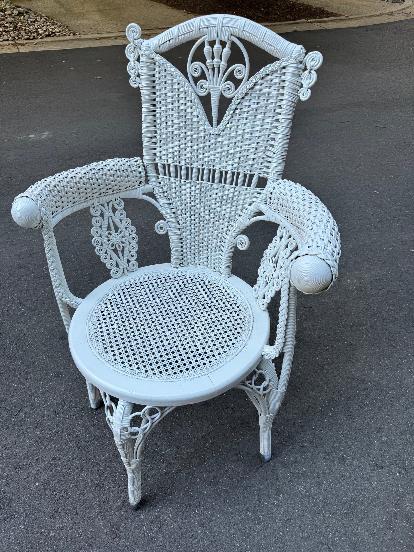 Vintage Wicker Caned Chair