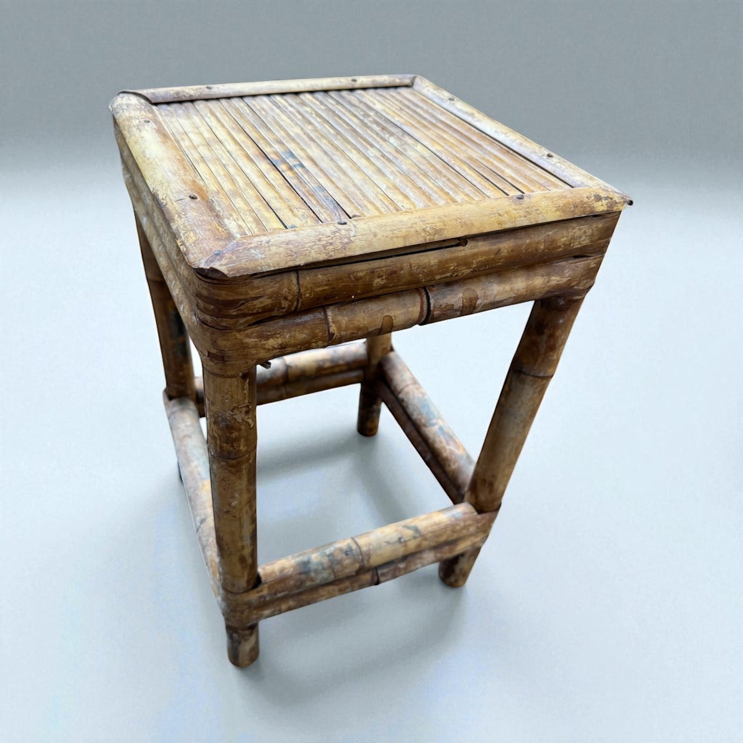Vintage Square Bamboo Plant Stand