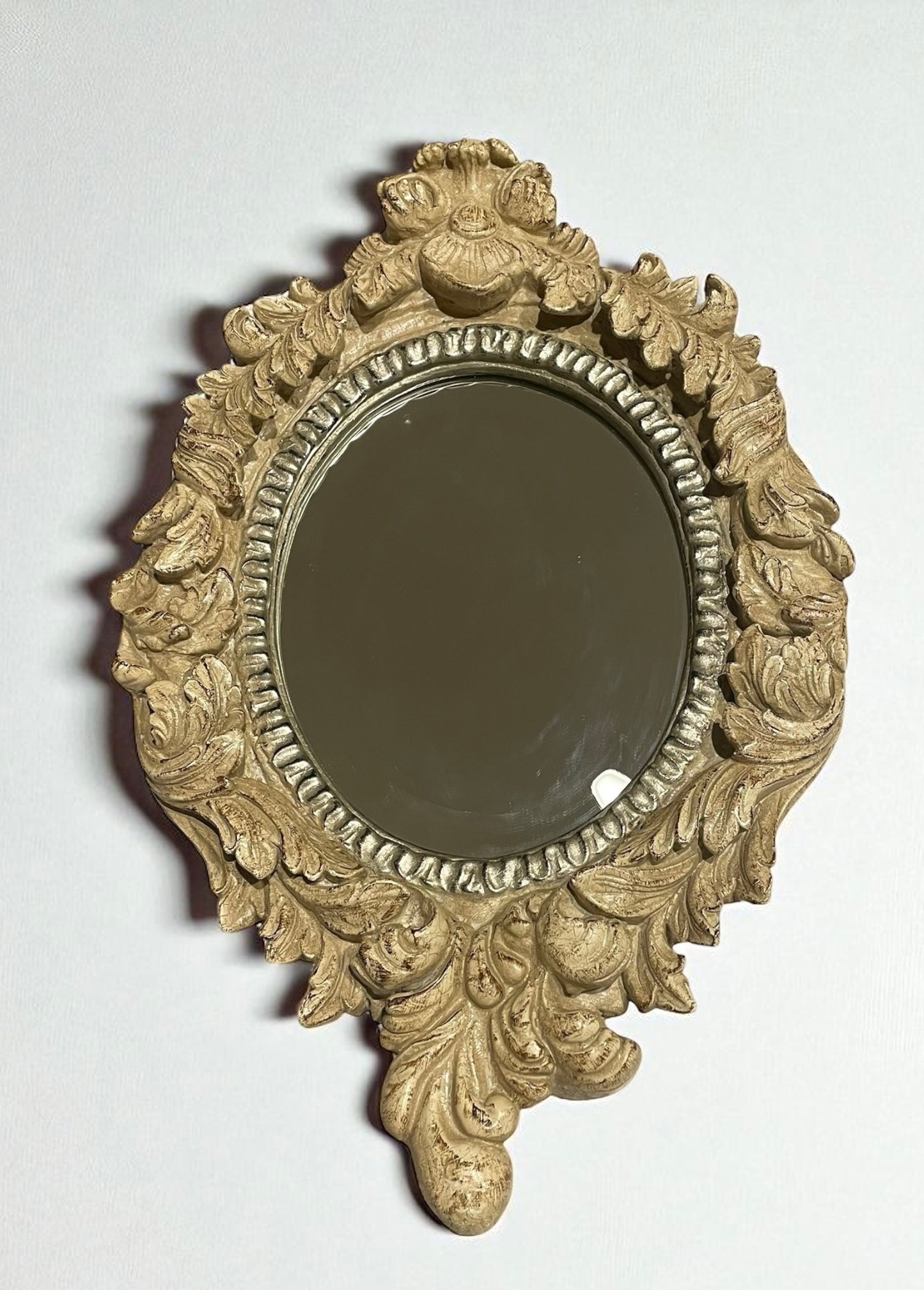 Acanthus Leaf Oval Mirror W/ Antiqued Finish