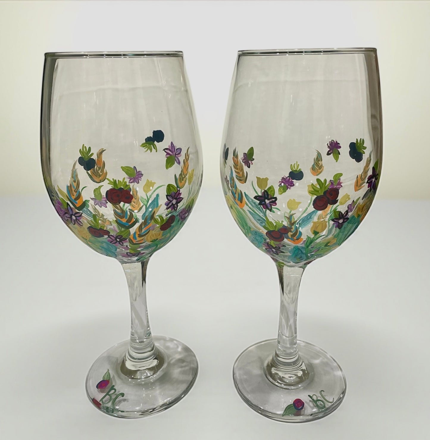 Pair of Handpainted Sangria Glasses