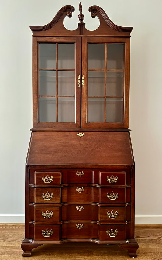 Vintage Jasper Cabinet Mahogany Secretary Desk with Bookcase Top