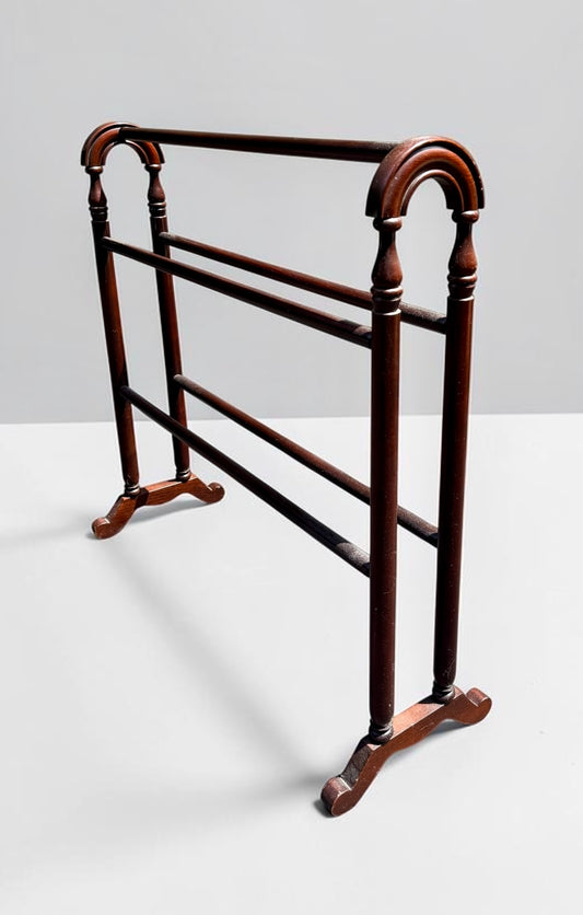 Vintage Mahogany Quilt & Towel Rack, Victorian Style