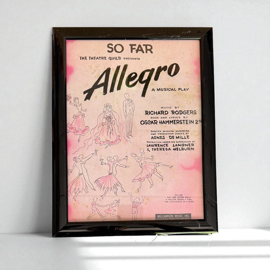 Framed Vintage Sheet Music - "Allegro" by Rodgers and Hammerstein