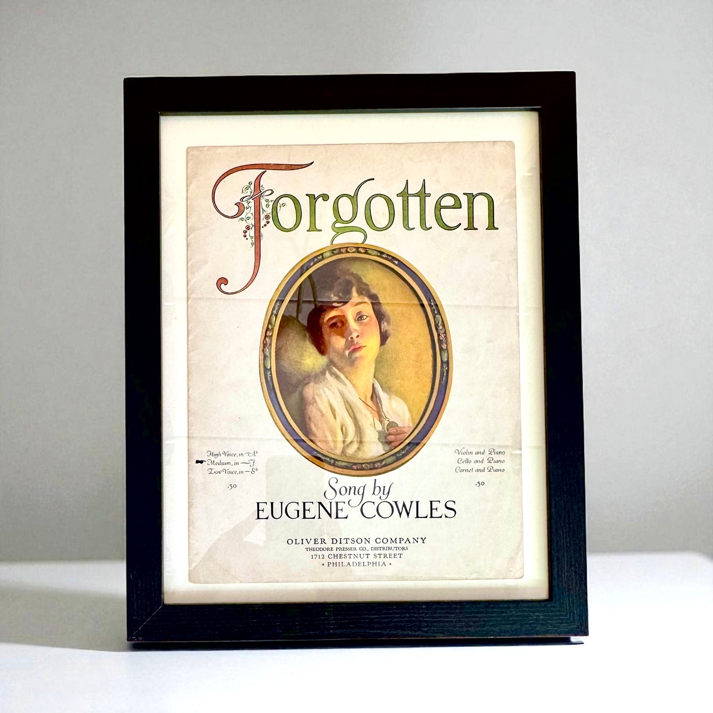Vintage Sheet Music - “Forgotten” by Eugene Cowles