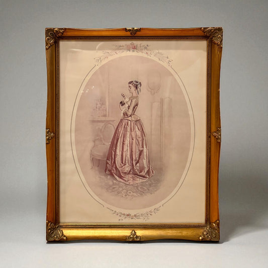 PAIR of VTG Passe Temps Des Dames Prints in Gilded Frames