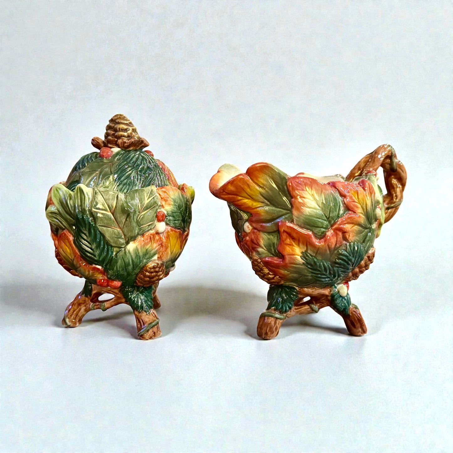 Fitz and Floyd Classics Christmas Lodge Creamer and Sugar