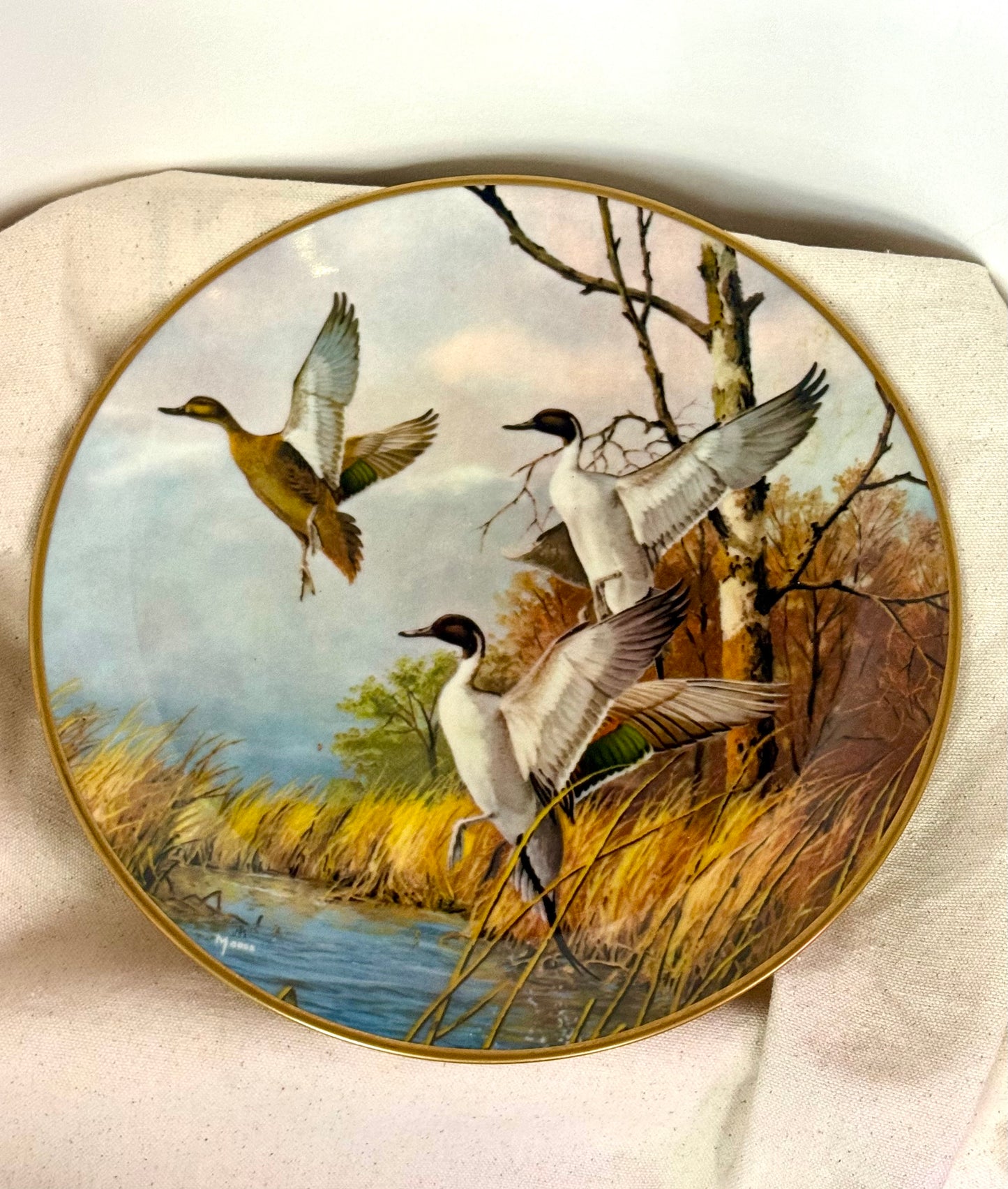 David Maass "Takeoff" — Gorham Fine China Limited Edition Collector Plate, No. 135/5000, 1979
