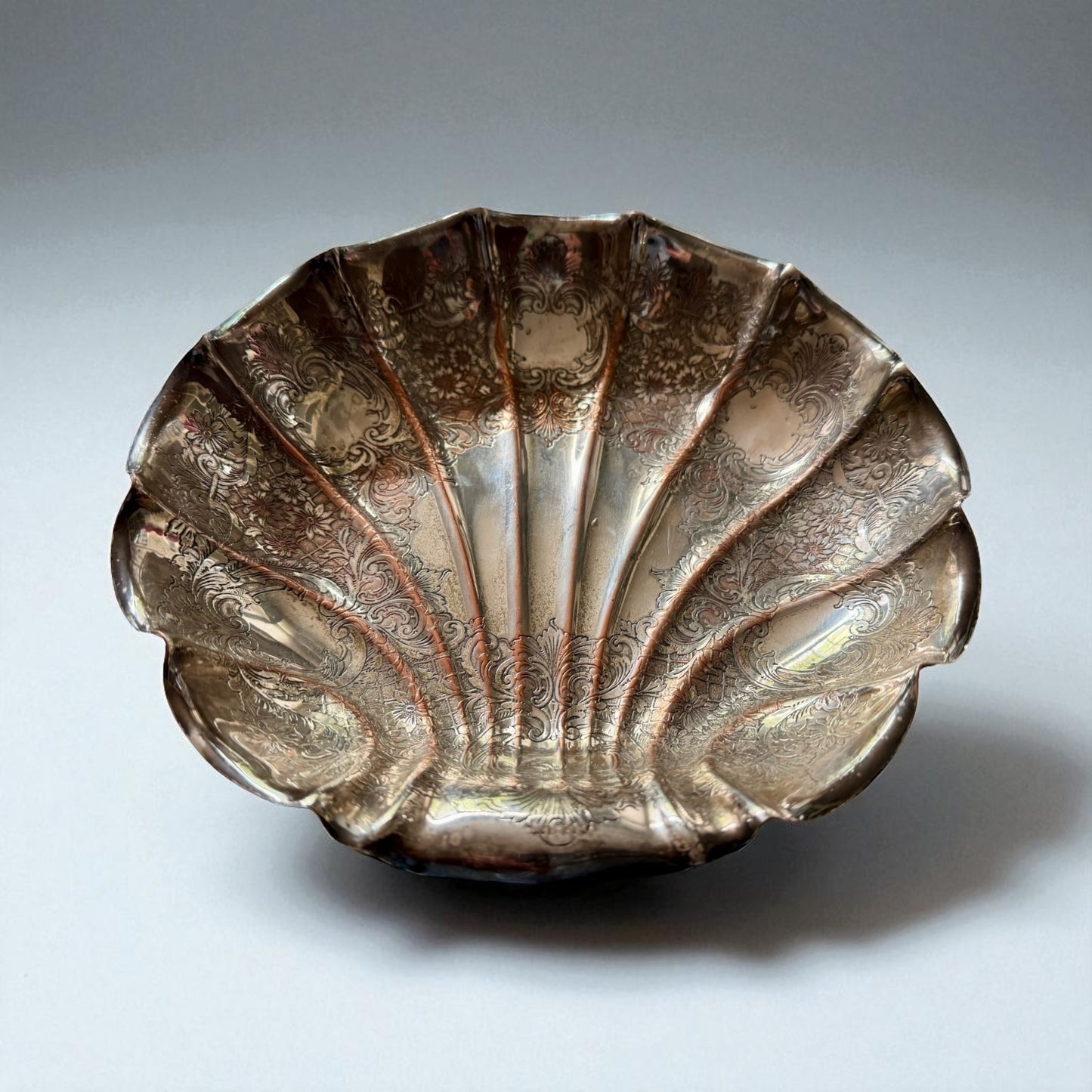 VTG Silver plated Copper Shell Dish