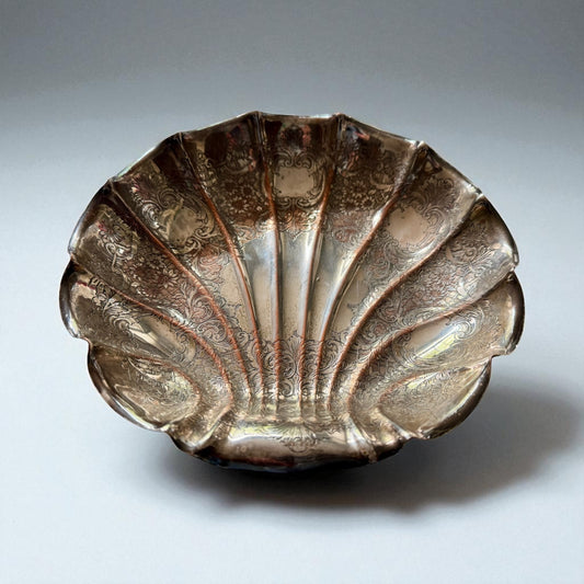 VTG Silver plated Copper Shell Dish