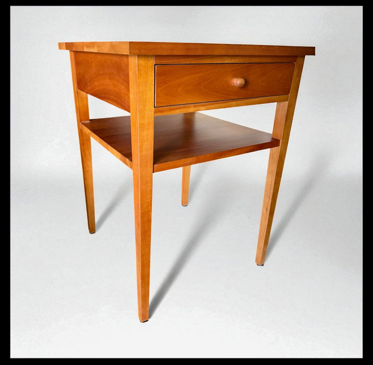 Harden Cherry Side Table w/Drawer & Shelf