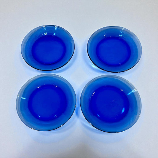 Set of 4 Mexico Cobalt Blue Glass Bowls