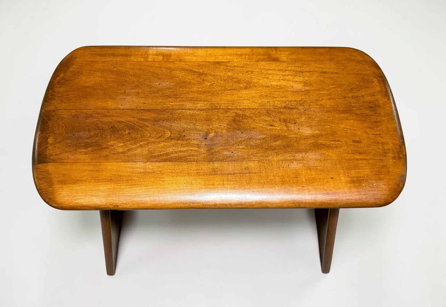 Vintage Mid-Century Whimsical Solid Wood Handmade Bench