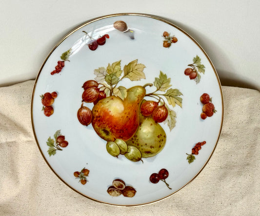 Royal Hanover Bavaria Germany Porcelain Decorative Plate — Fruit Motif, Gold Rim, Pattern R03117