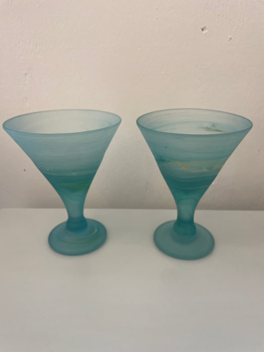 Phoenician Art Glass Cocktail Glasses
