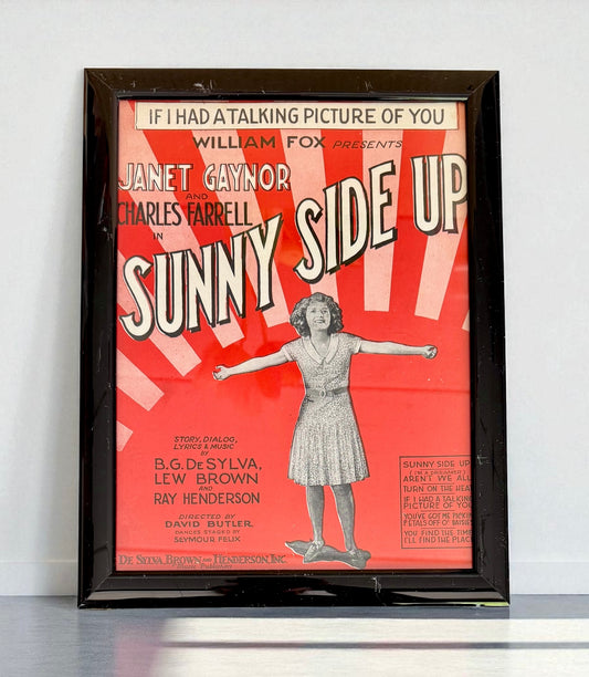 Framed Vintage Sheet Music - “Sunny Side Up”