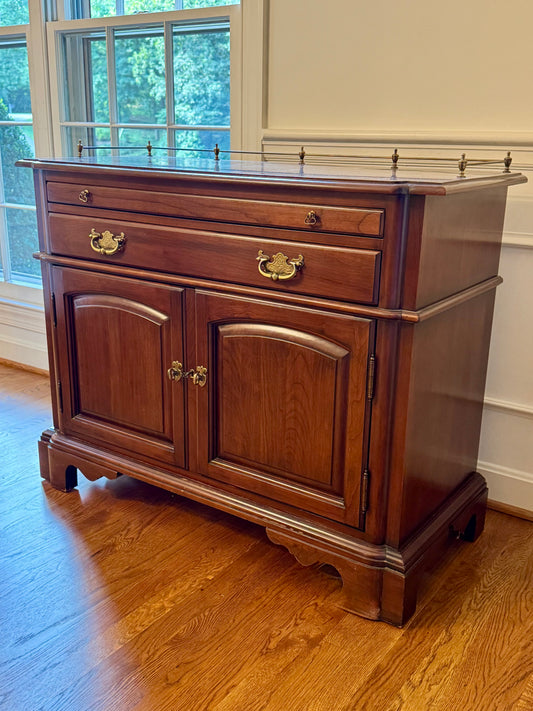 Monitor Furniture Vintage Solid Cherry Sideboard with Brass Gallery Rail