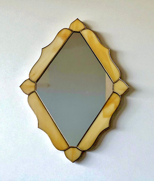 Vintage Mirror with Stained Glass Frame
