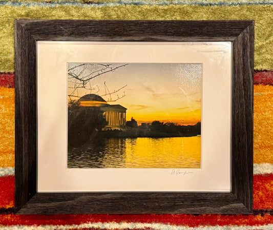 Original Framed Photo of Jefferson Memorial at Sunset