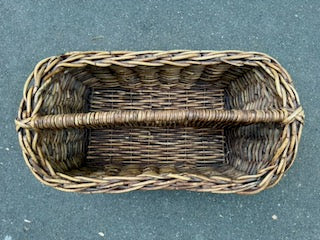 2-Section Wicker Basket w/Handle