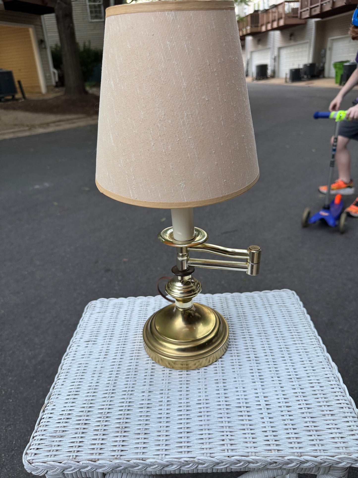Mid Century Brass Swing Arm Lamp