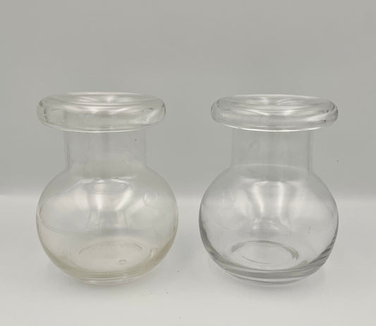 Pair of Vtg Handblown Hyacinth Glass Bud Vases