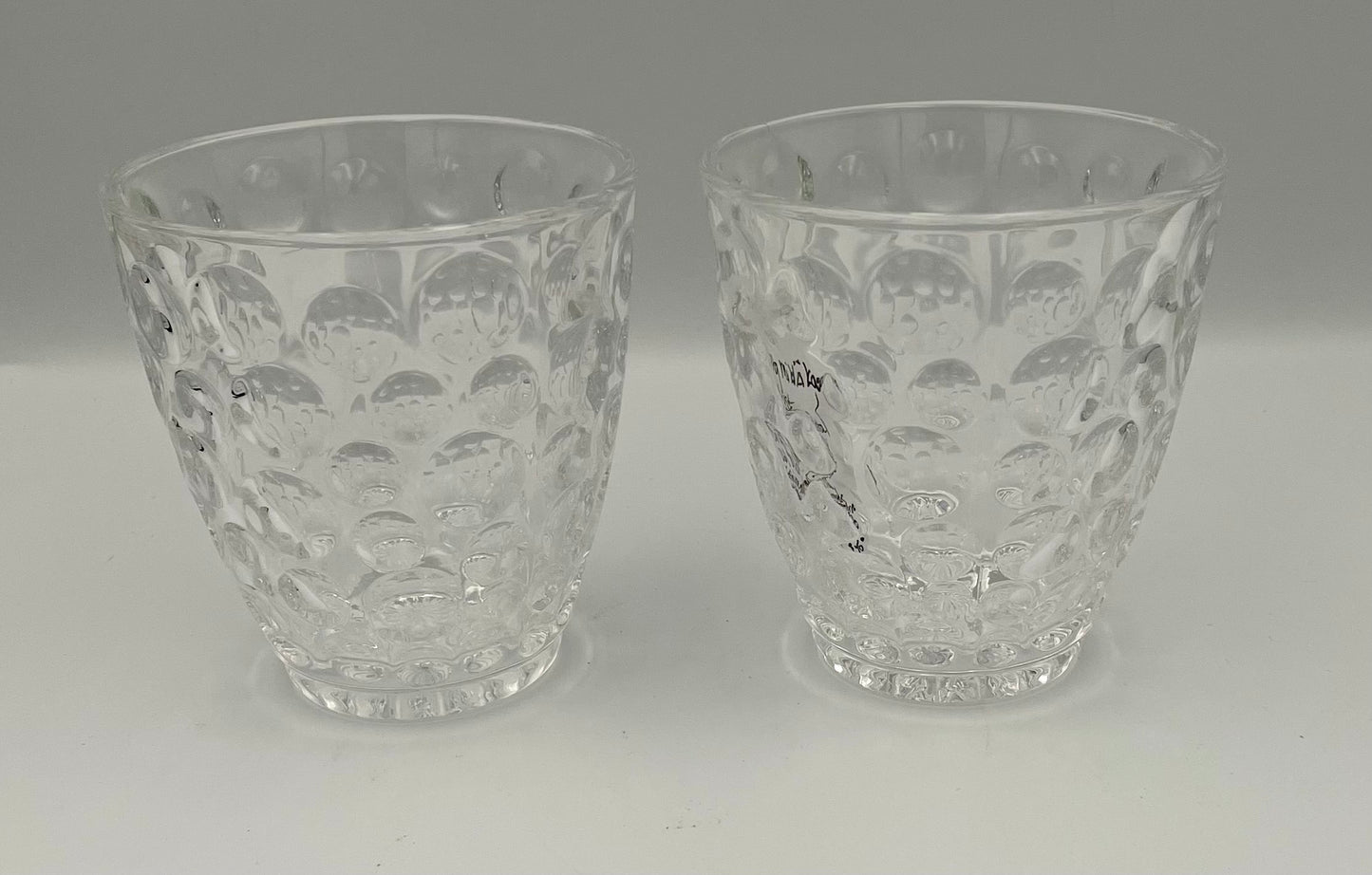 Pair of Mikasa Crystal Double Old Fashioned w/ Dot Pattern