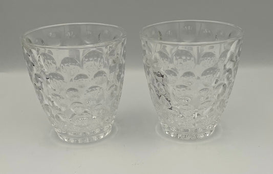 Pair of Mikasa Crystal Double Old Fashioned w/ Dot Pattern