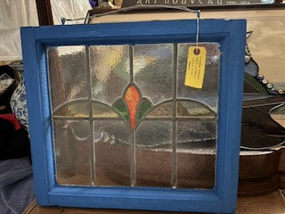 Stained Glass Window Panel w/ Blue Trim