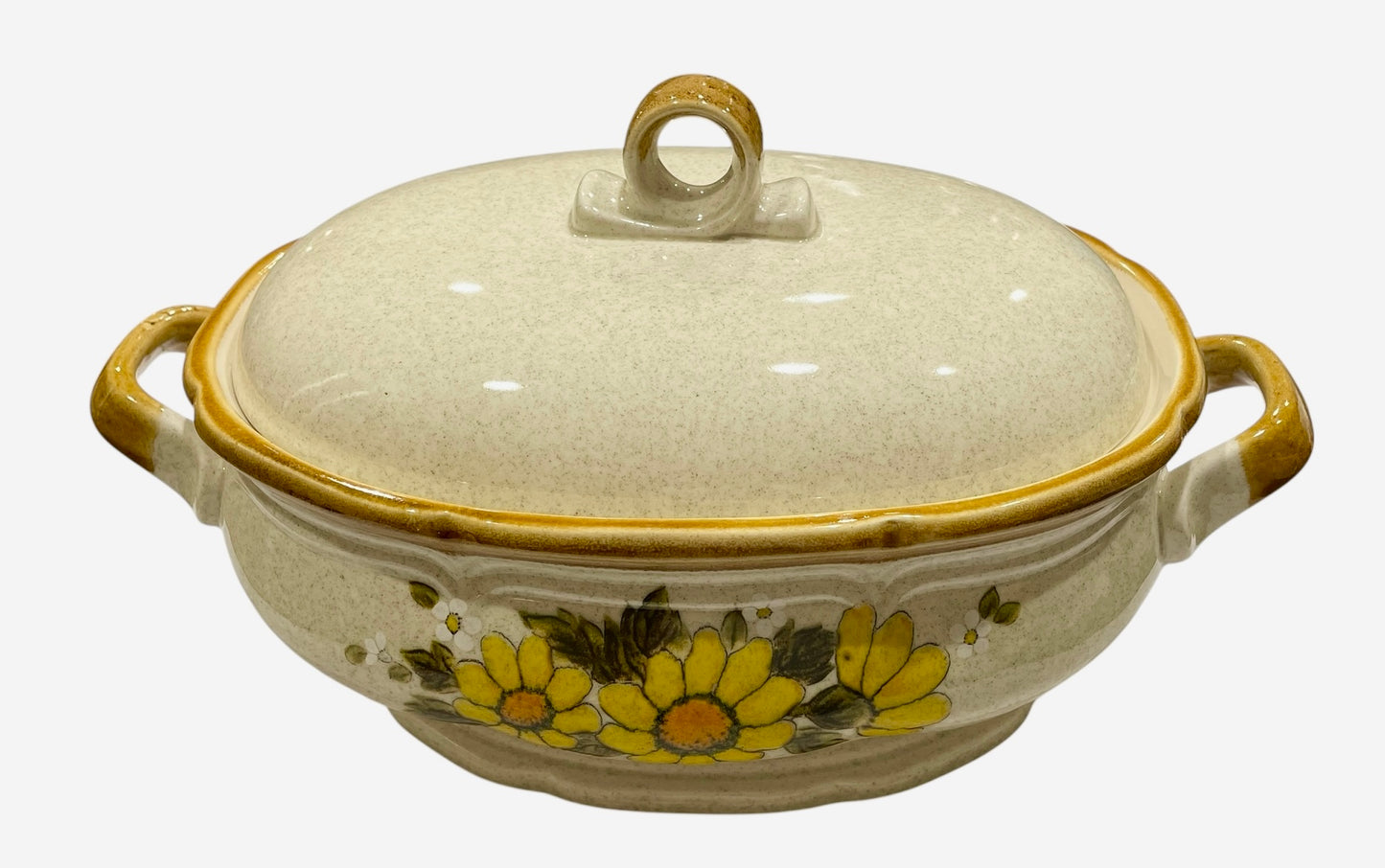 Vintage Mikasa "Sunnyside"Stoneware Covered Casserole Dish