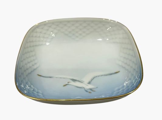 Bing & Grondahl Trinket Dish W/Seagull Motif and Gold Trim