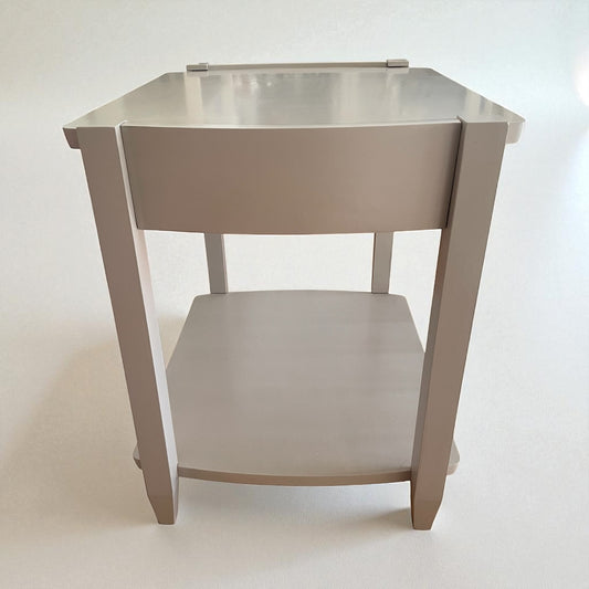 Painted Modern Side Table W/ Drawer + Lower Shelf
