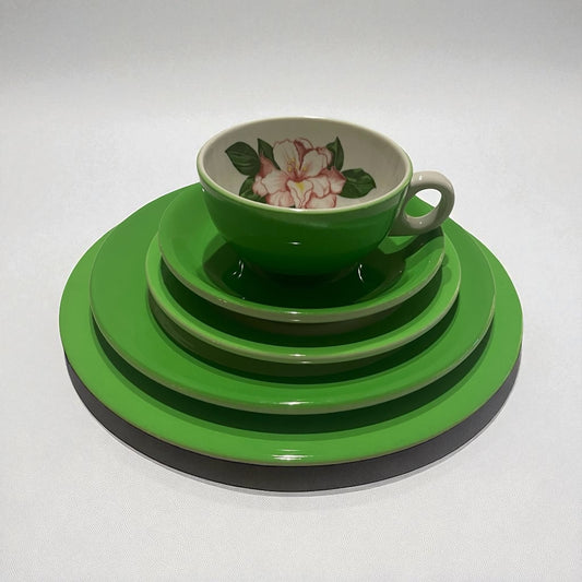 Vintage 5-Piece Shenango China Set, Dorothy Draper Greenbrier Resort Hotel Design