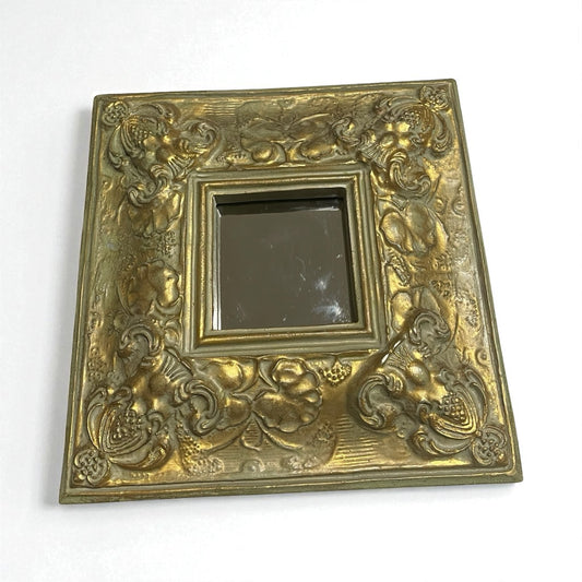 Square Green/Gold Ornate Mirror