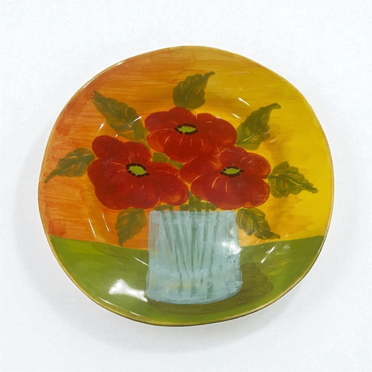 Vietri Handpainted Poppies Plate