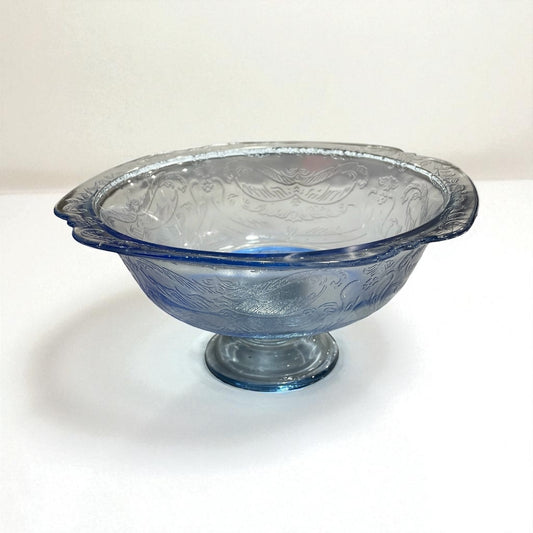 Vintage Blue Indiana Glass Pedestal Bowl